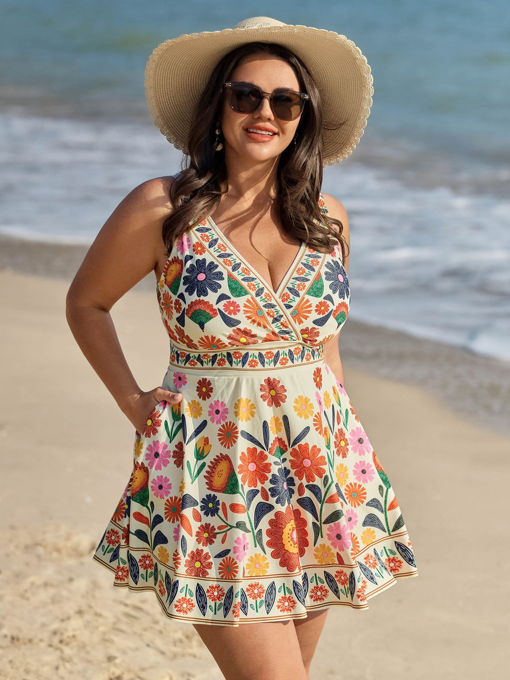 Robe de Bain Fleurie Cache-Coeur