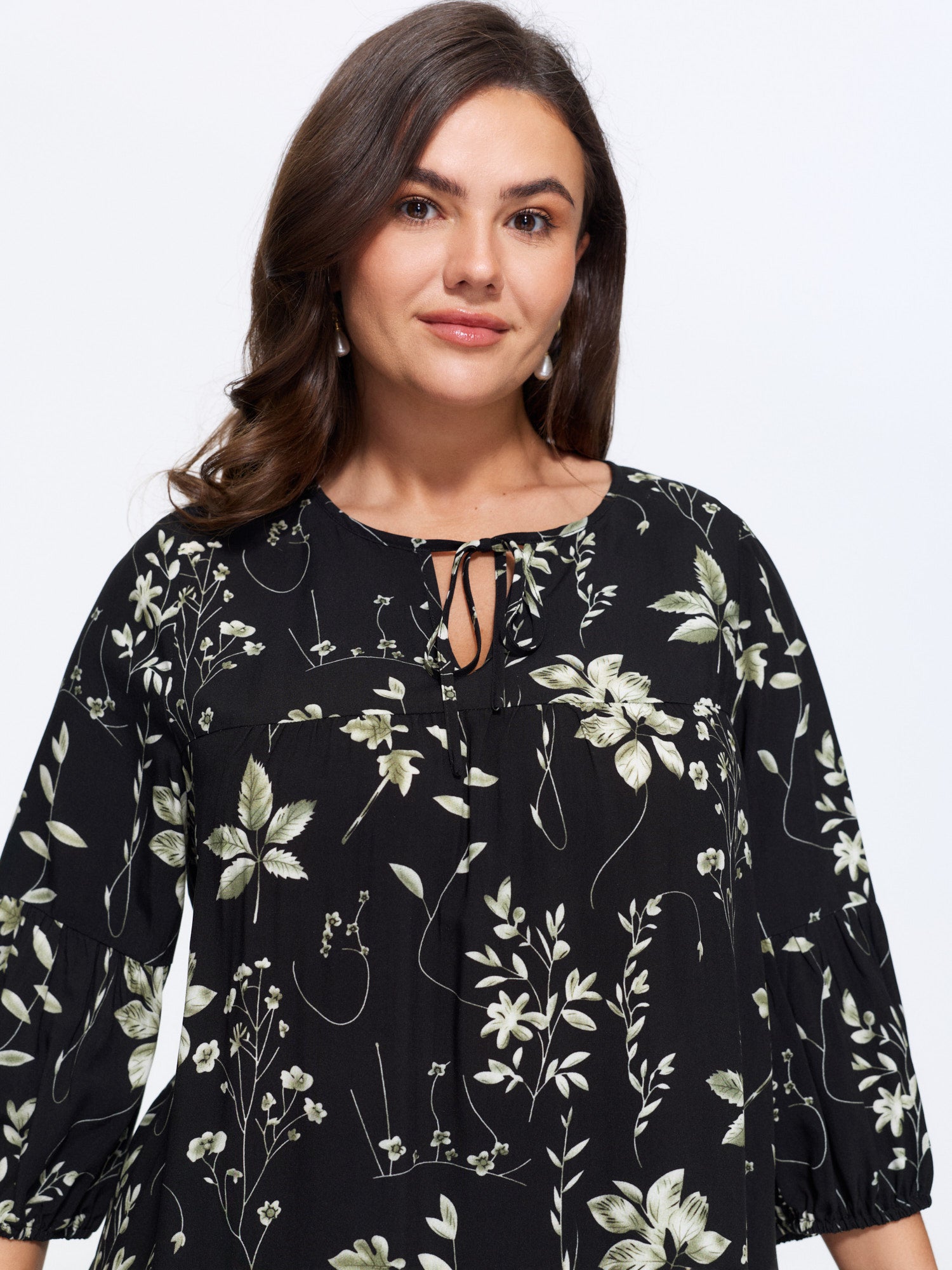 Blouse Fleurie Coupe Trapeze