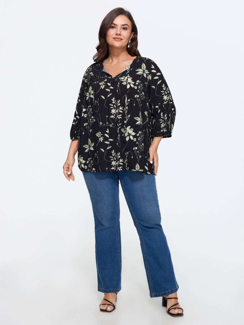 Blouse Fleurie Coupe Trapeze