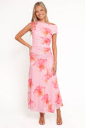 Robe Longue Fleurie Rose Elegante