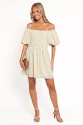 Robe Courte Fleurie Epaules Denudees